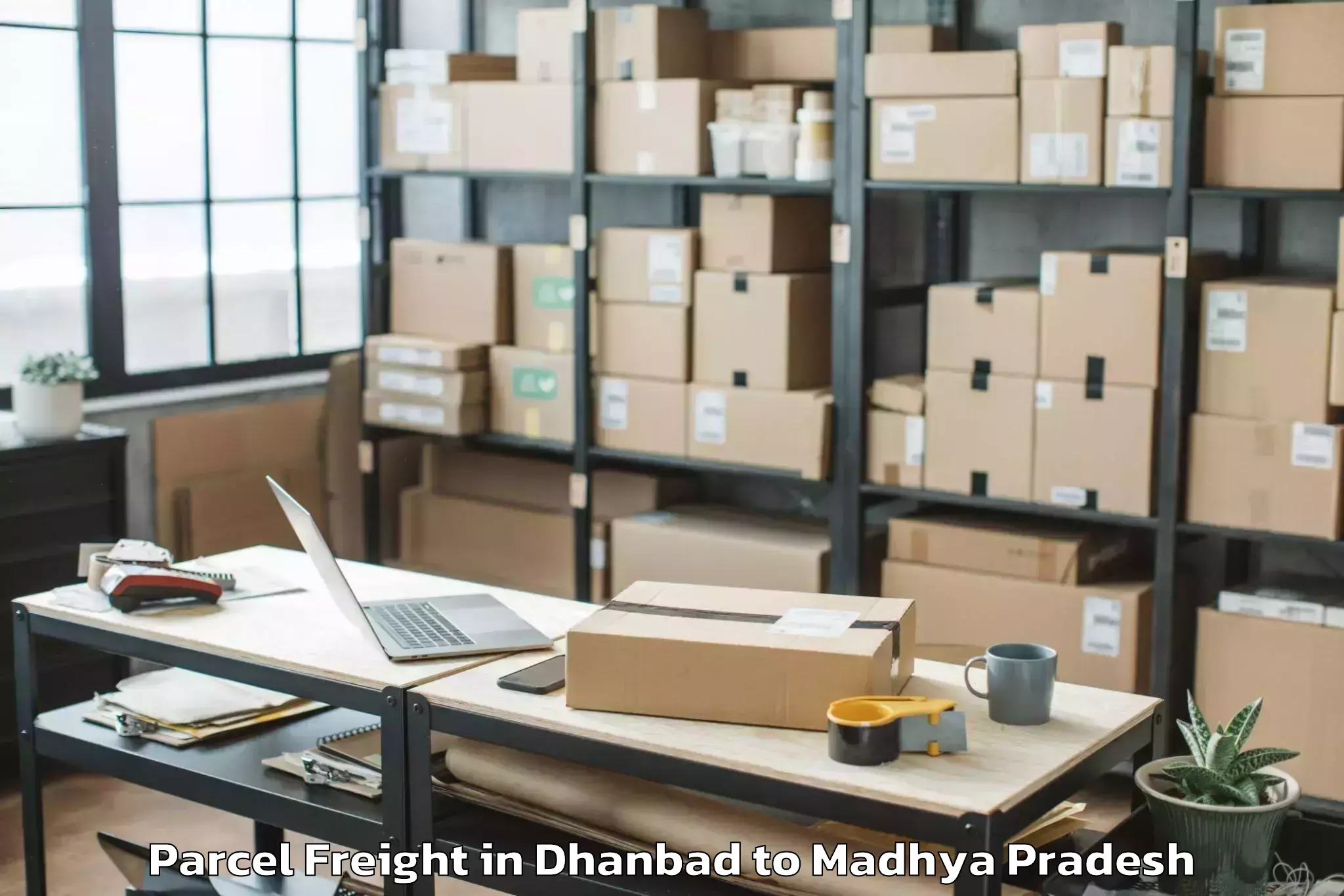 Quality Dhanbad to Maharajpur Parcel Freight